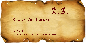 Krasznár Bence névjegykártya